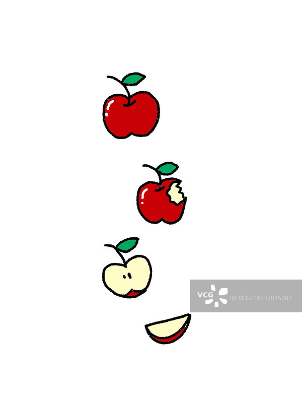 苹果的不同画法和小块图片素材