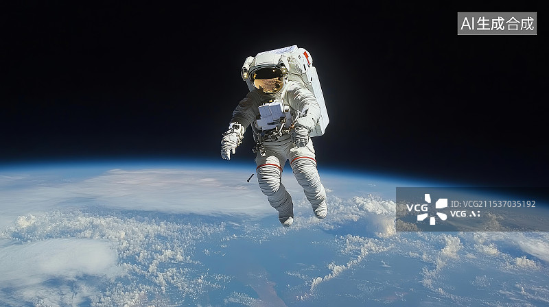 【AI数字艺术】太空中的宇航员图片素材