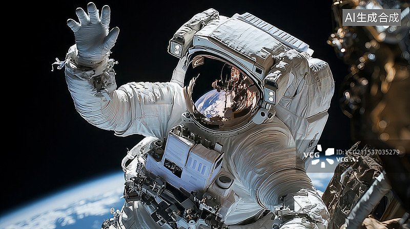 【AI数字艺术】太空中的宇航员图片素材