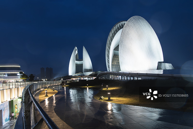 珠海大剧院夜色图片素材