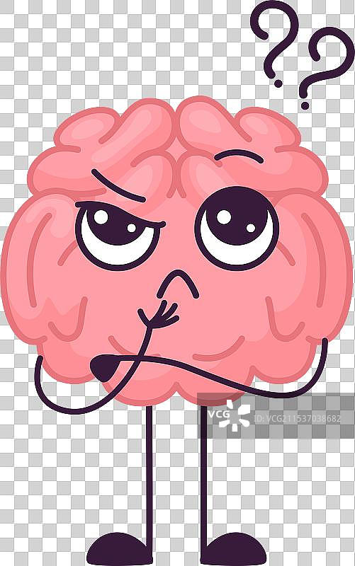 思考中的大脑与难题的提问图片素材