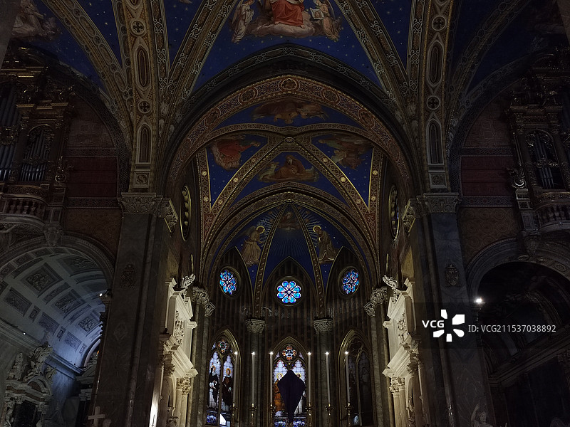 罗马：神庙遗址圣母堂教堂内部图片素材