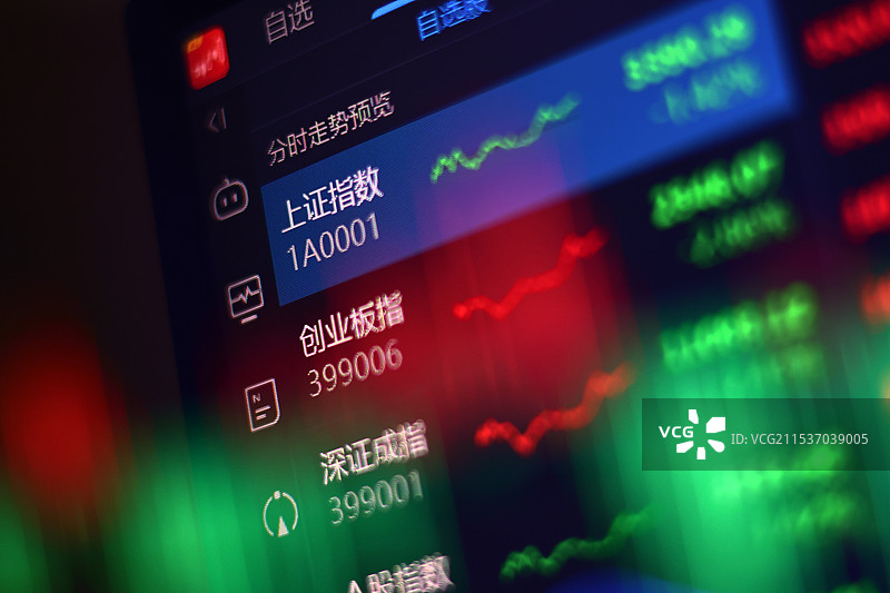 屏幕上的股市数据特写图片素材