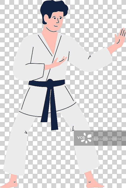 练习武术的男子进行空手道训练图片素材