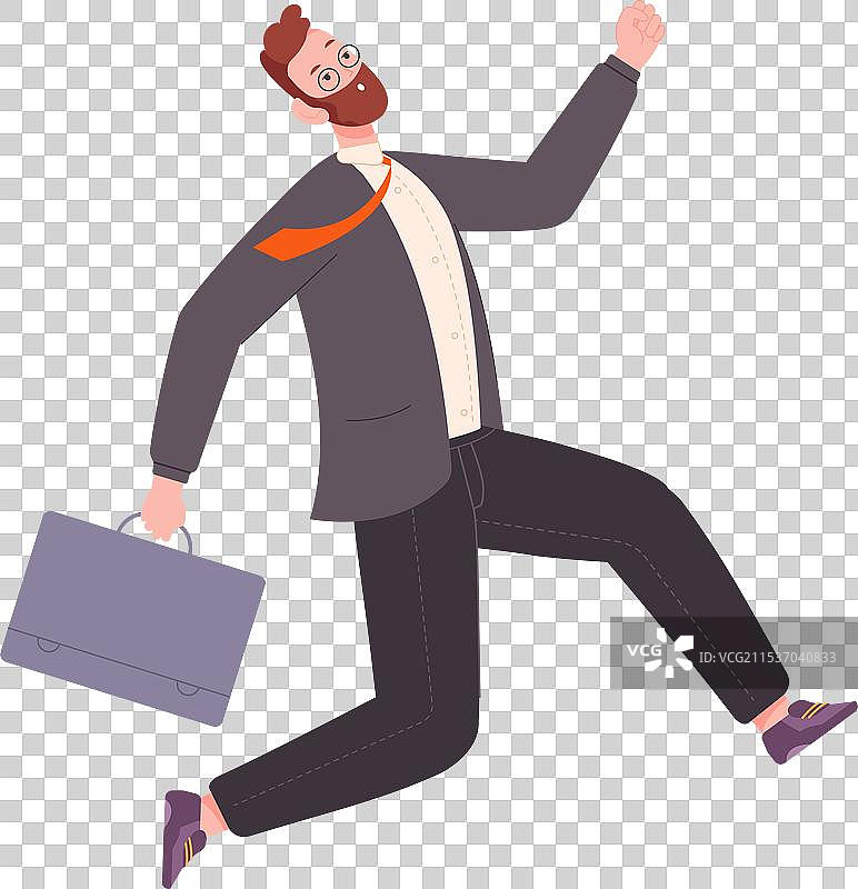 迟到上班的奔波商人或职场竞赛图片素材