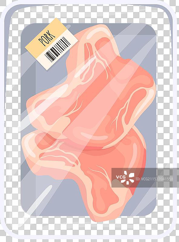 猪排包装店的透明塑料包装图标图片素材