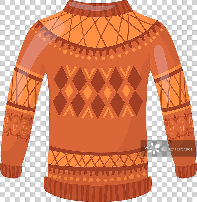 温暖的毛衣卡通图标，季节性舒适套头衫图片素材