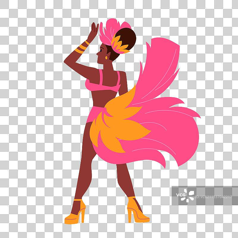 在巴西狂欢节派对上跳舞的桑巴舞者图片素材