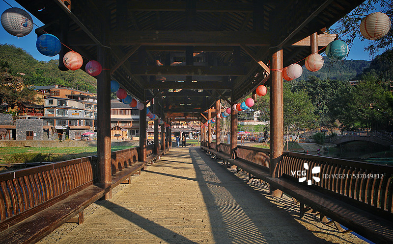廊桥  摄于云南文山坝美村图片素材