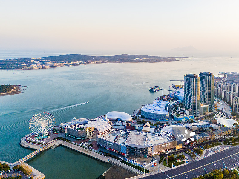 青岛西海岸嘉年华海信广场航拍图片素材