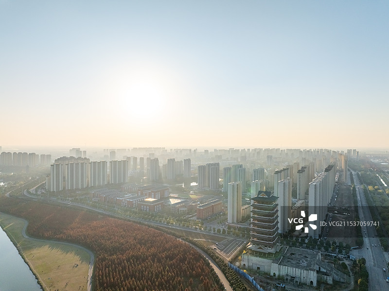 小县城发展风貌，县城风景图片素材