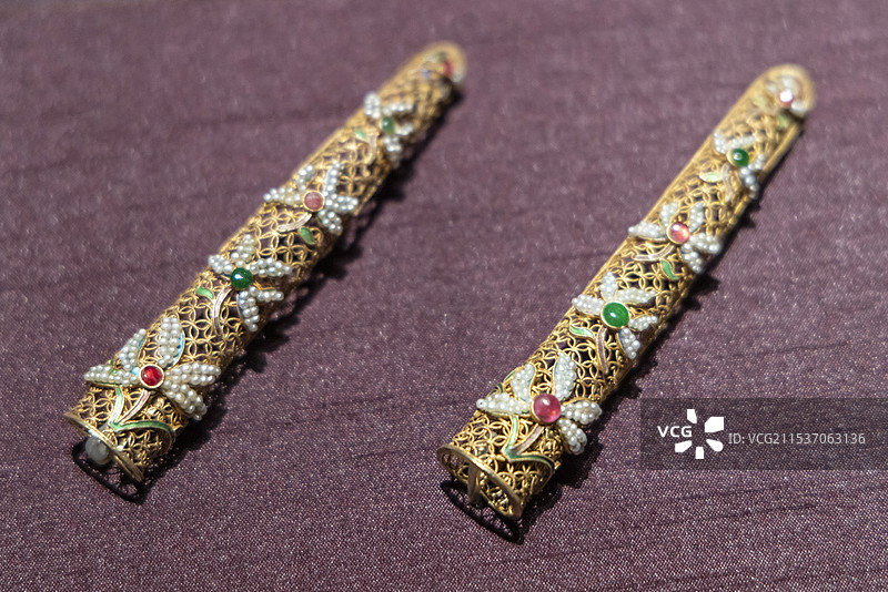 护指，花丝镶嵌、嵌宝，浙江省非物质文化遗产馆藏图片素材