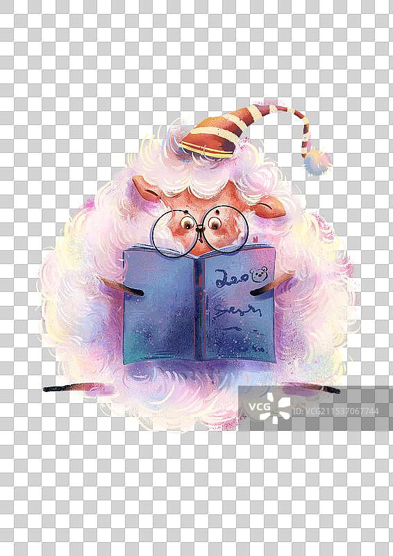 读书羊羊免抠素材图片素材