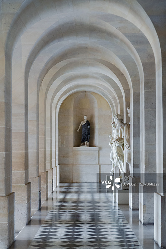 巴黎凡尔赛宫室内宫殿走廊图片素材