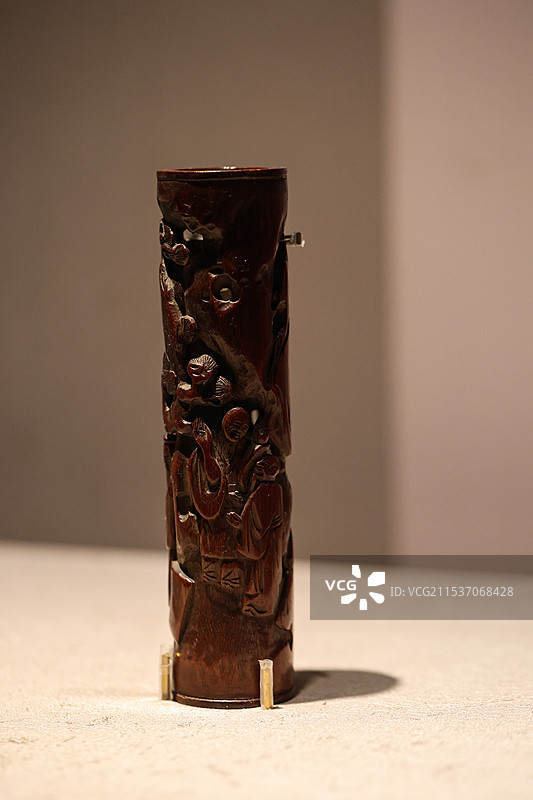 竹雕虎溪三笑图香筒 大道之行儒家文化特展故宫博物院图片素材