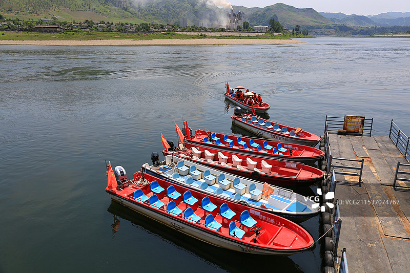集安羊鱼头游船码头图片素材