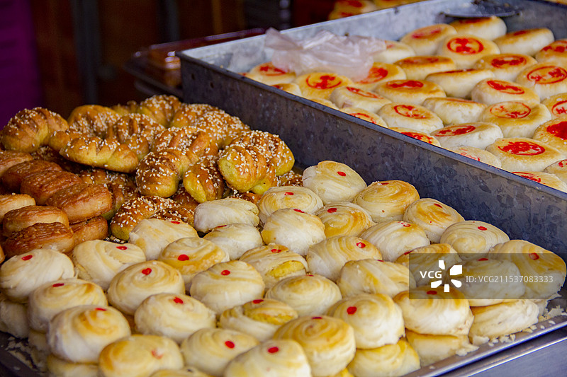 广东潮州牌坊街潮汕特产潮式月饼朥饼腐乳饼图片素材