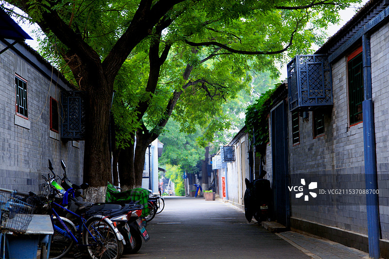 北京东城区的老胡同图片素材