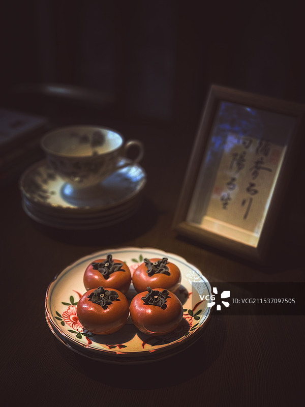 柿香茶语图片素材