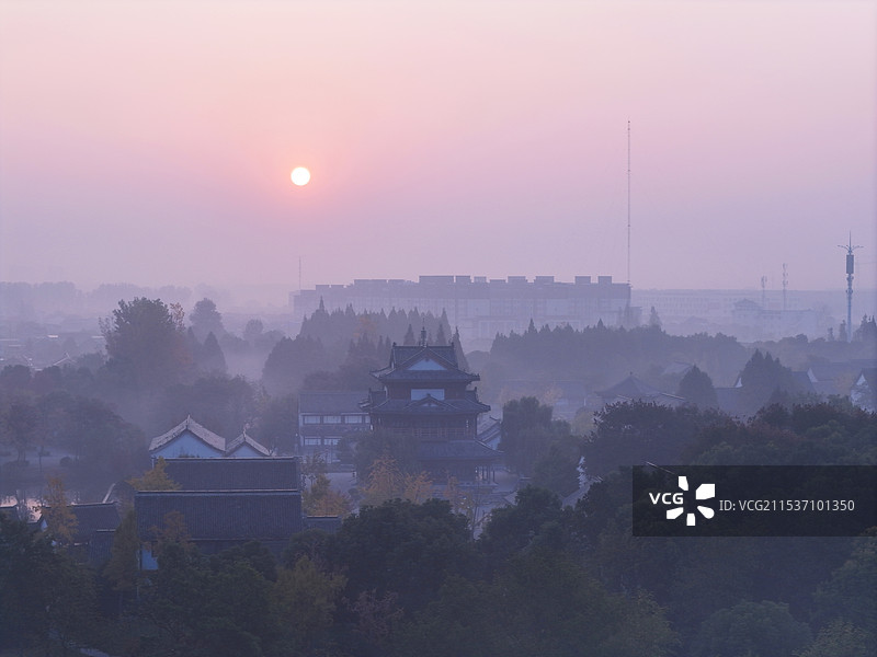 洪泽湖古堰景区晨曦图片素材