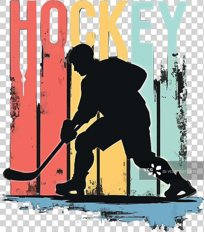 冰球男孩剪影T恤设计图片素材