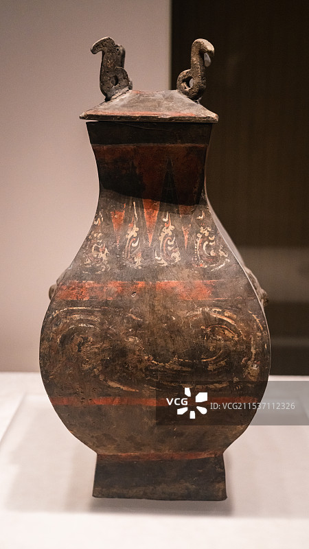 彩绘陶钫（汉）陕西历史博物馆藏 西安市临潼区新丰镇出土图片素材