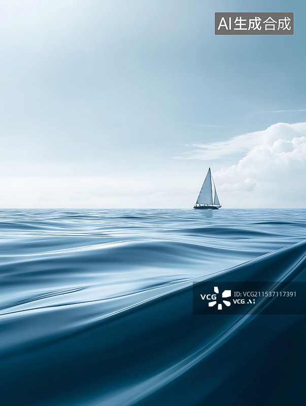 【AI数字艺术】海上帆船图片素材