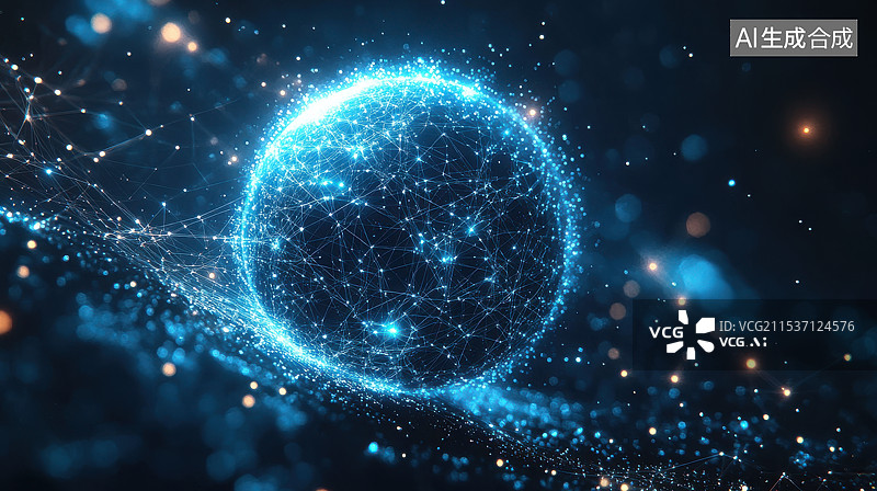 【AI数字艺术】数字地球与科技线条3D渲染概念背景图片素材