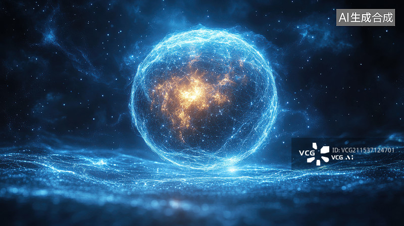 【AI数字艺术】数字地球与科技线条3D渲染概念背景图片素材