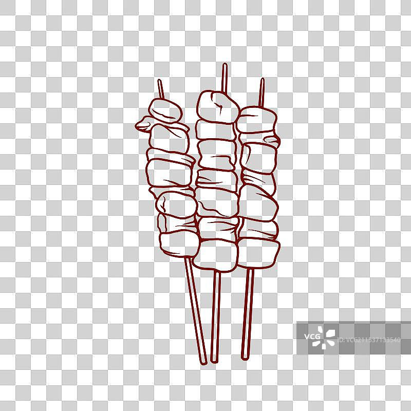 青椒肉串线稿图片素材