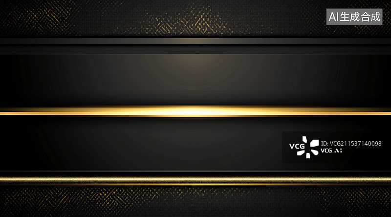 【AI数字艺术】黑色金色发光线条抽象背景图片素材