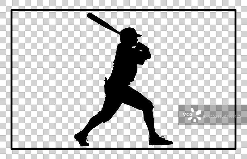 打棒球的人影图片素材