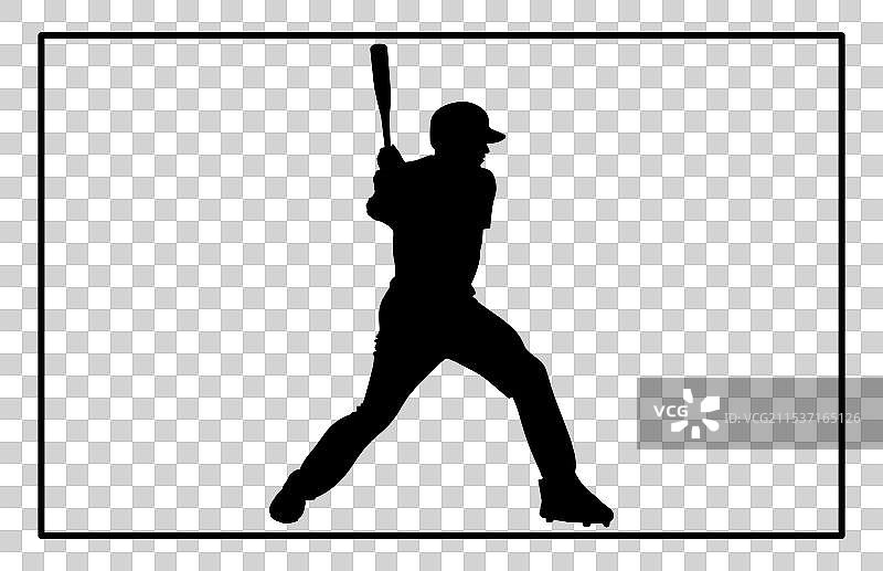 打棒球的人影图片素材