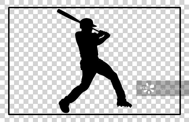 一个人打棒球的剪影图片素材