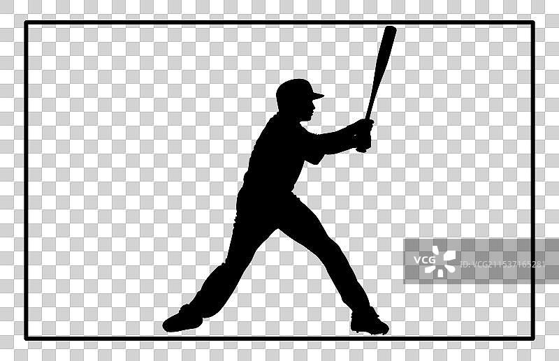 打棒球的人影图片素材