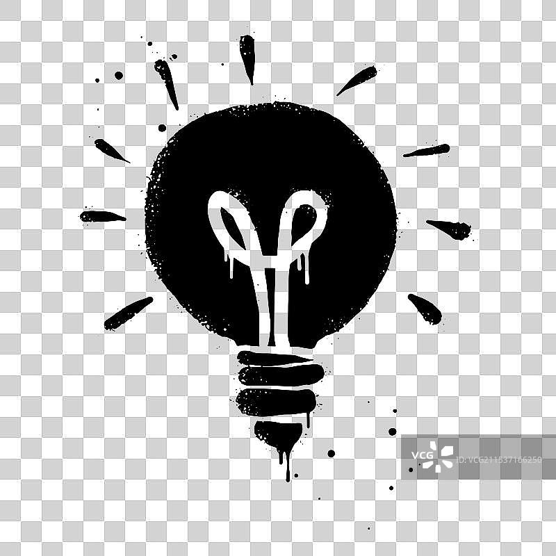 喷漆涂鸦灯泡图标，象征创意图片素材