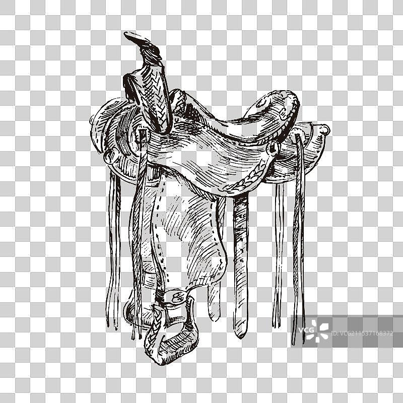 西方马术骑乘鞍图片素材