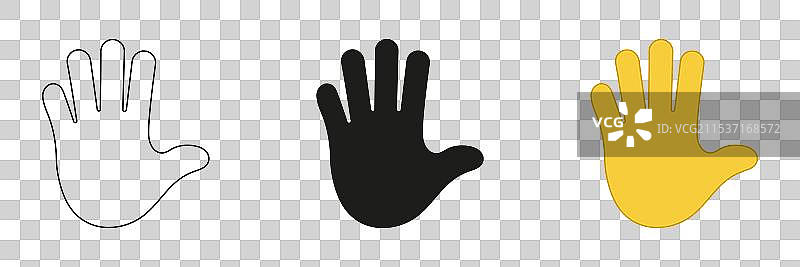 举手停止手势图标表情符号图片素材