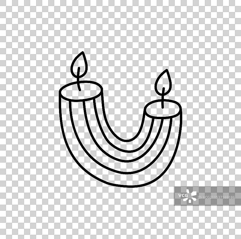 手绘线条彩色蜡烛的美学图片素材