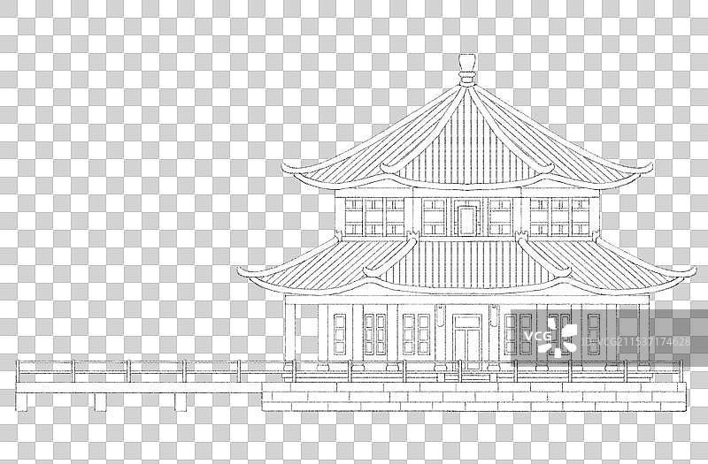 青岛地标青岛栈桥线稿图片素材
