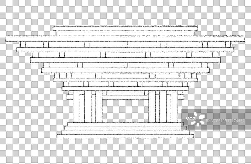 上海地标上海世博园中国馆线稿图片素材