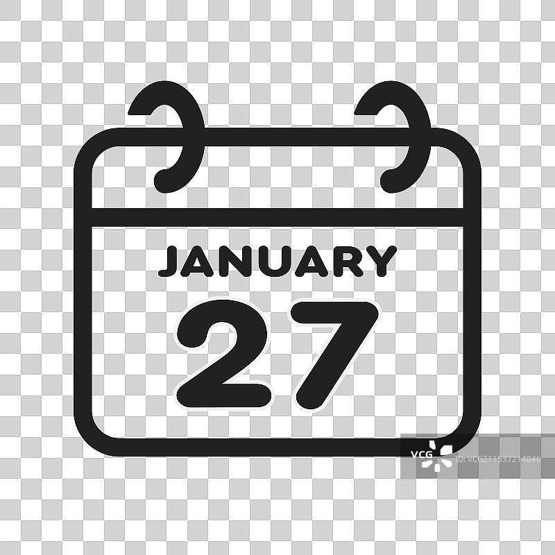 日历图标 - 1月27日图片素材