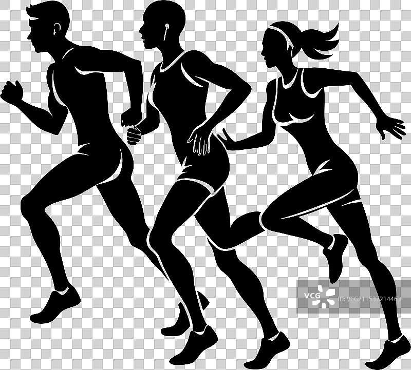 跑步者剪影图片素材