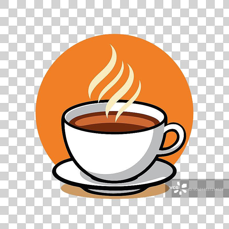 一杯热气腾腾的茶放在茶托上图片素材