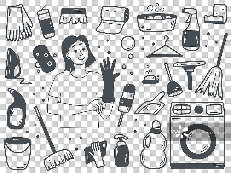 家庭或清洁服务的清洁设备图片素材