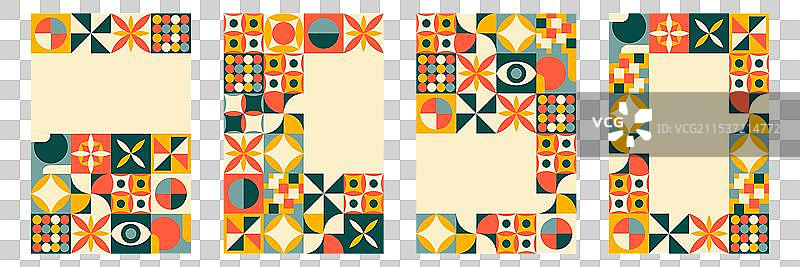 一组带有抽象设计的垂直模板图片素材