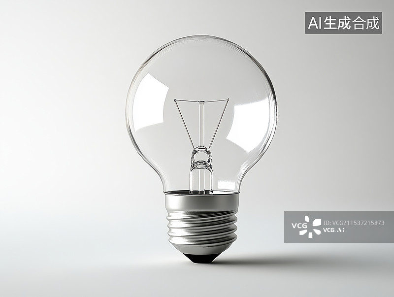 【AI数字艺术】白色背景上的灯泡免扣元素图片素材