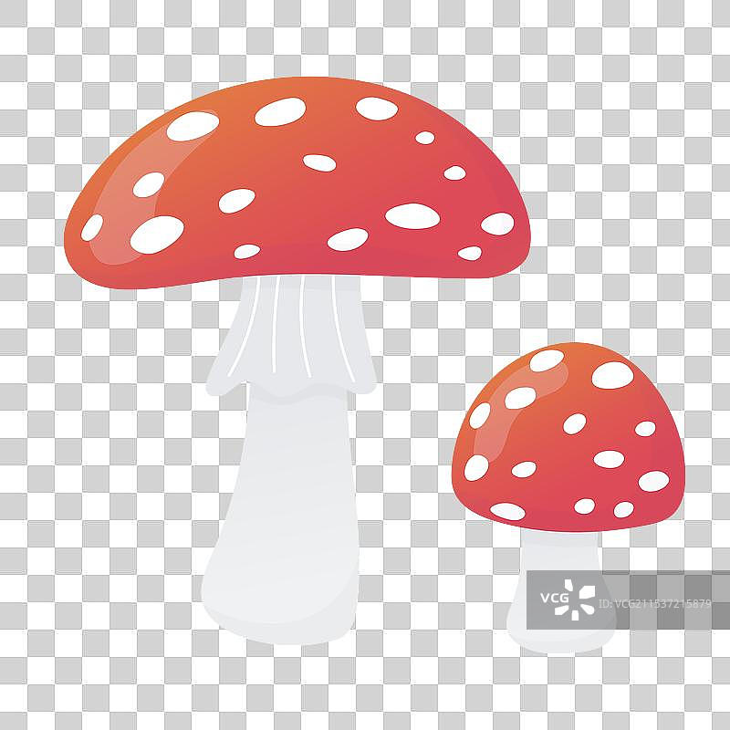一组卡通毒蝇伞蘑菇图片素材