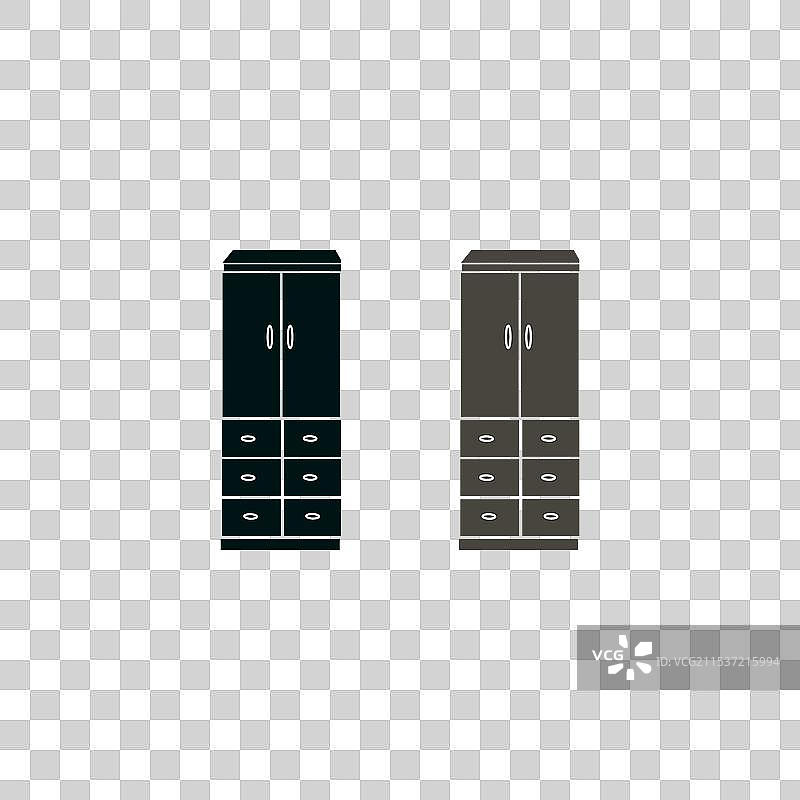 黑白方形衣柜图标图片素材