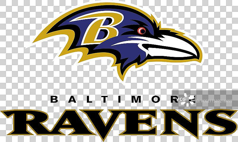 巴尔的摩乌鸦队的标志和文字商标图片素材